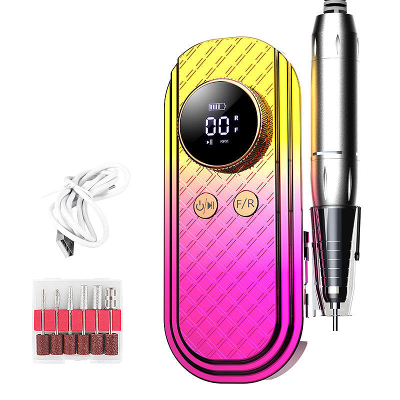 Beakey 35000 RPM Electric Nail Drill Kit with 6 Bits & Memory Acrylic-Yellow