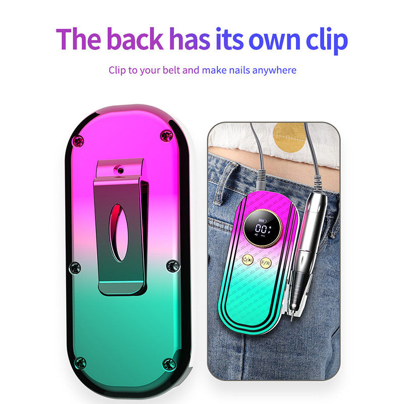 Beakey 35000 RPM Electric Nail Drill Kit with 6 Bits & Memory Acrylic-Green