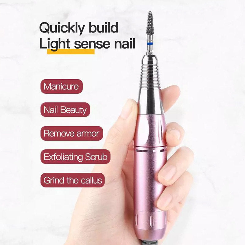 Beakey Electric Nail Grinding Set Portable Nail Drill Device for Manicure Pedicure Salon Use