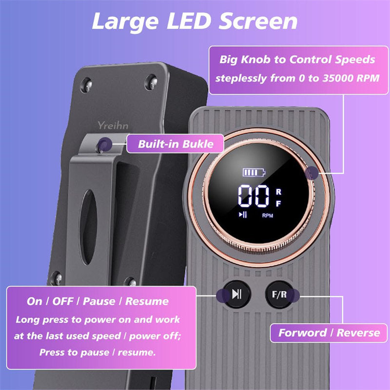 Beakey Electric Nail Drill Kit 35000RPM Pro Drill Nail E File Manicure Pedicure-Silver