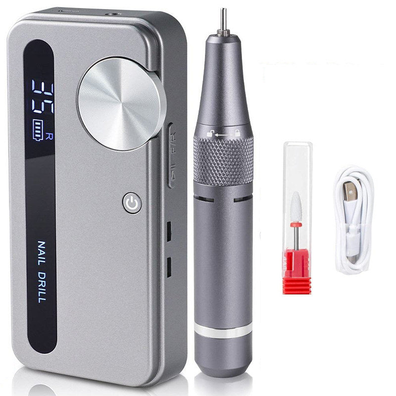 Beakey Electric Nail Drill Kit 35000RPM Pro Drill Nail E File Manicure Pedicure Polishing Tool-Gray