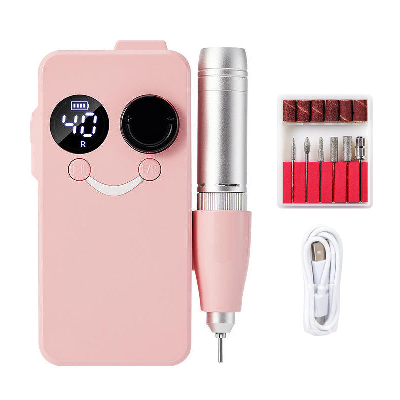 Beakey Electric Nail Drill 40000RPM Rechargeable Nail File Machine with Drill Bits Kit Home Nail Salon Use-Pink