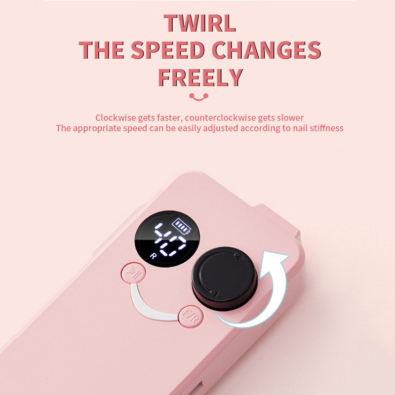 Beakey Electric Nail Drill 40000RPM Rechargeable Nail File Machine with Drill Bits Kit Home Nail Salon Use-Pink