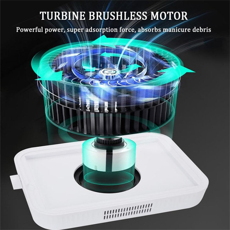 Beakey Rechargeable Nail Dust Collector with Reusable Filter for Acrylics-White