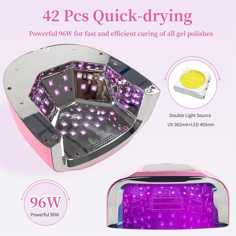 Beakey UV LED Nail Lamp Auto Sensor Gel Nail Dryer for Home Salon DIY Manicure-Pink