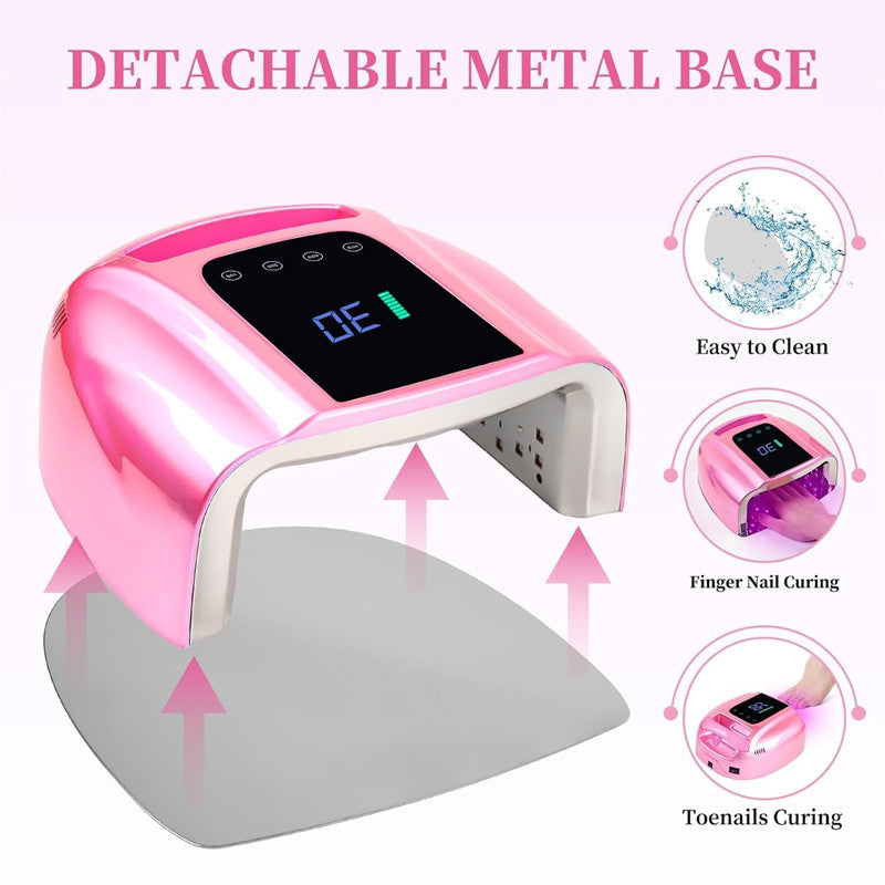 Beakey UV LED Nail Lamp Auto Sensor Gel Nail Dryer for Home Salon DIY Manicure-Pink