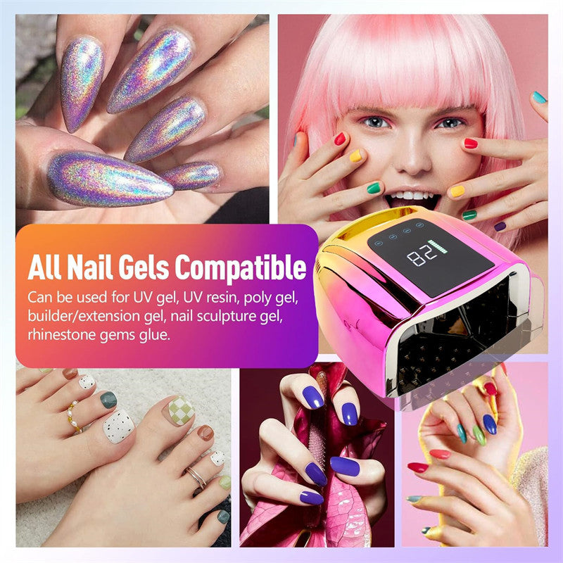 Beakey UV LED Nail Lamp Auto Sensor Gel Nail Dryer for Home Salon DIY Manicure-Gold