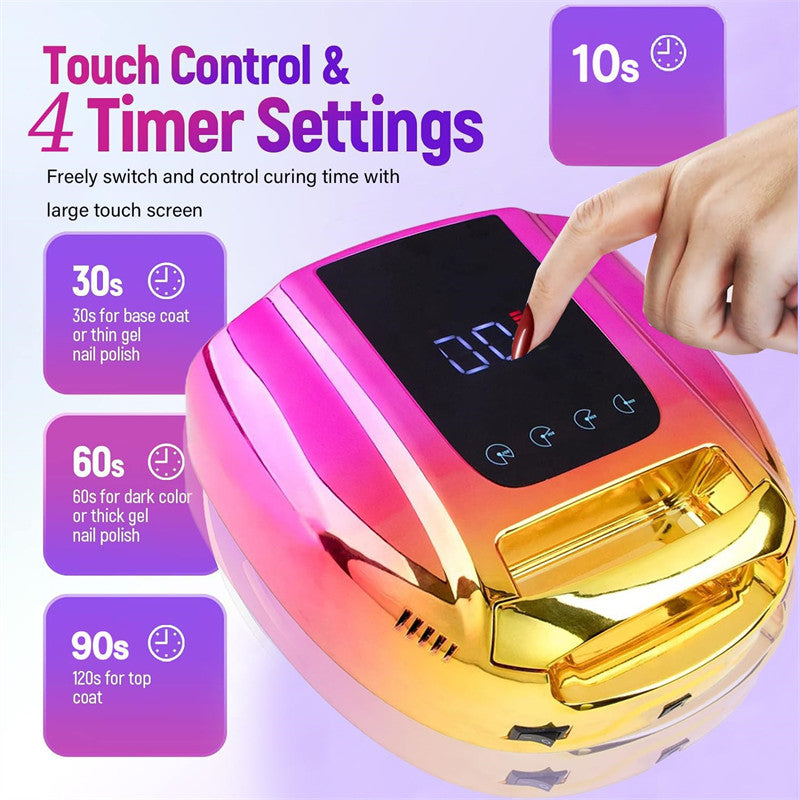 Beakey UV LED Nail Lamp Auto Sensor Gel Nail Dryer for Home Salon DIY Manicure-Gold