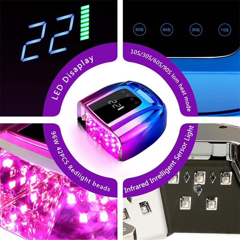 Beakey UV LED Nail Lamp Auto Sensor Gel Nail Dryer for Home Salon DIY Manicure-Blue