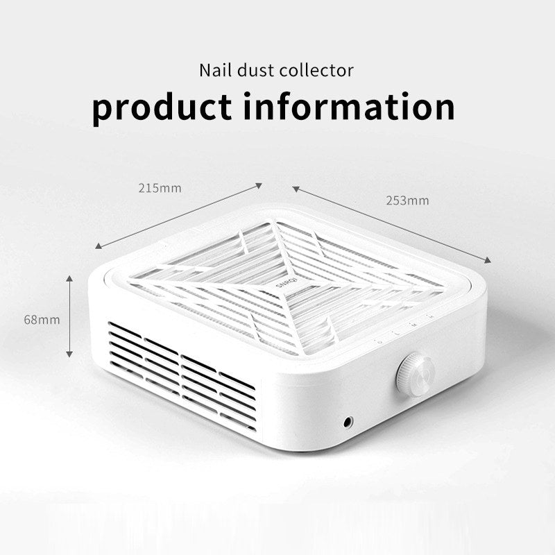 Beakey 120W Low Noise Nail Dust Collector Brushless with Strong Suction for Salon/Home
