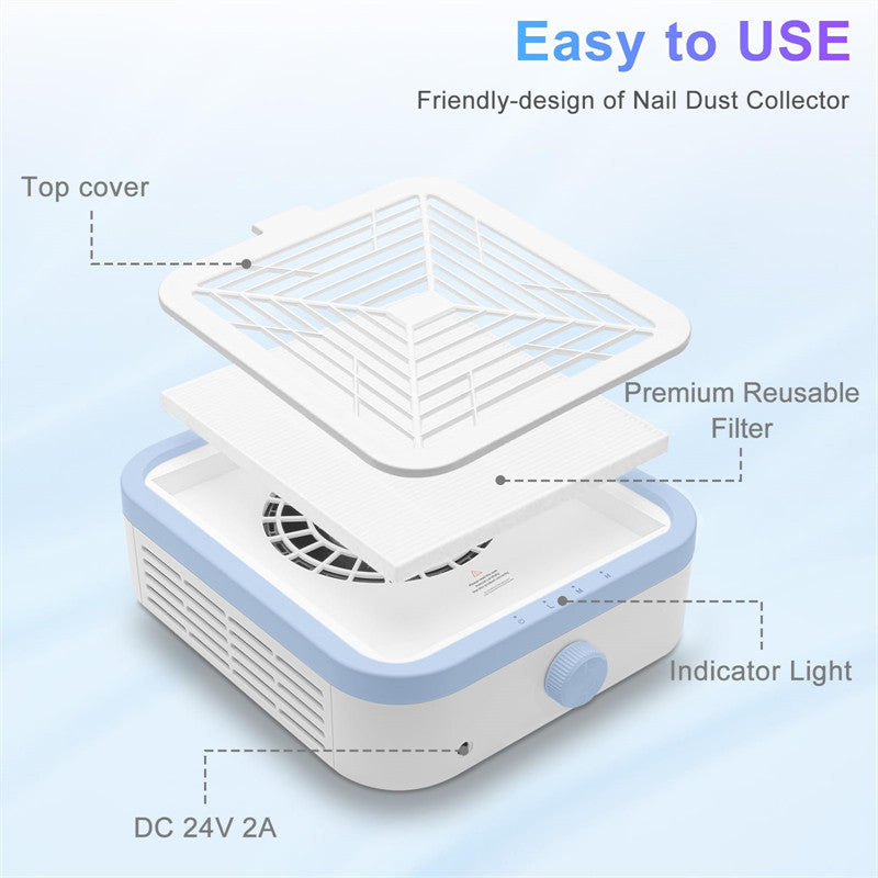 Beakey Rechargeable 120W Nail Dust Collector Low Noise Powerful Suction