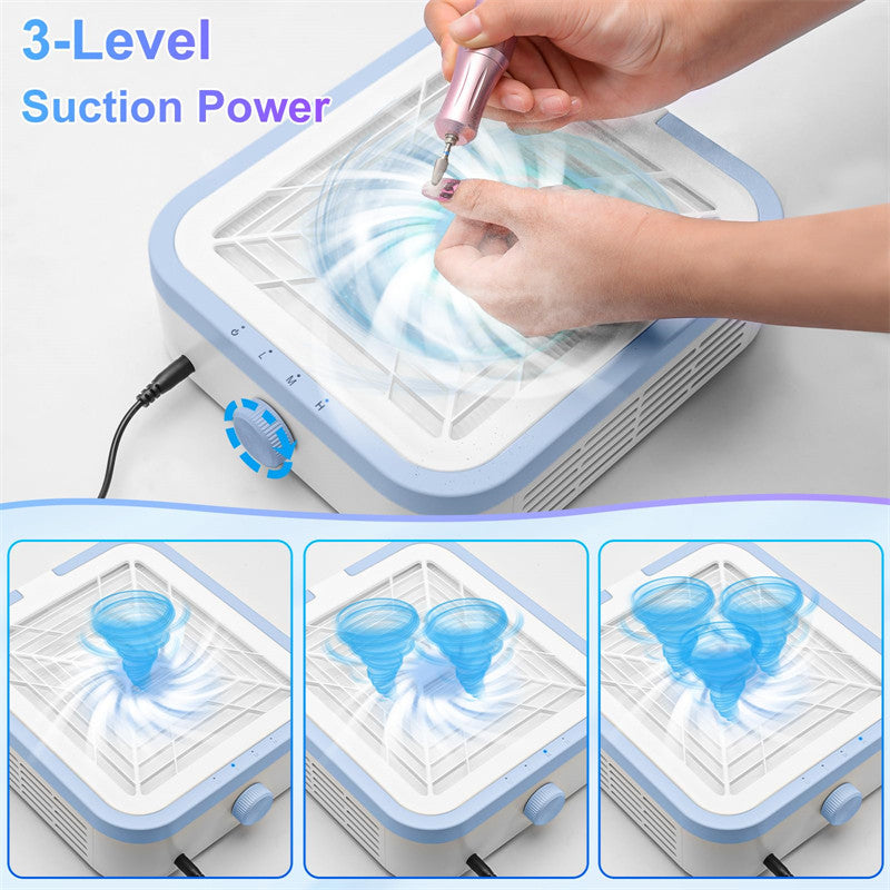 Beakey Rechargeable 120W Nail Dust Collector Low Noise Powerful Suction