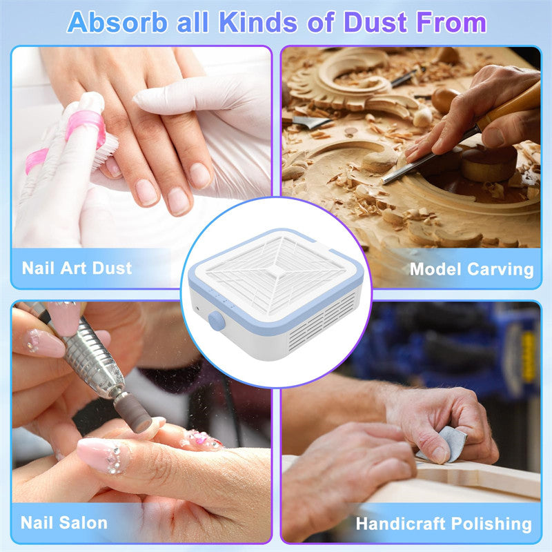 Beakey Rechargeable 120W Nail Dust Collector Low Noise Powerful Suction