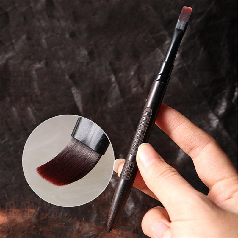 Beakey 10PCS Nail Brush Set Gel Polish Nail Art Drawing Pen with Snap-on Leather Bucket