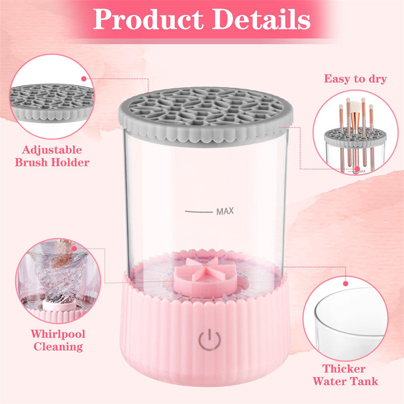Beakey 2 IN 1 Electric Makeup Brush Cleaner Deep Cleaning All Types of Brushes for Makeup Lovers-Pink