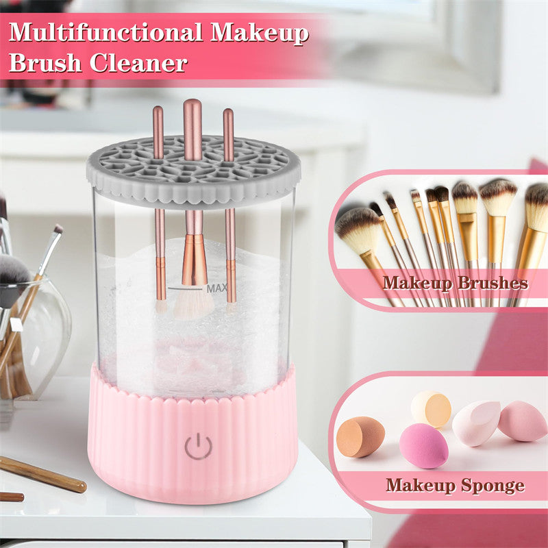 Beakey 2 IN 1 Electric Makeup Brush Cleaner Deep Cleaning All Types of Brushes for Makeup Lovers-Pink