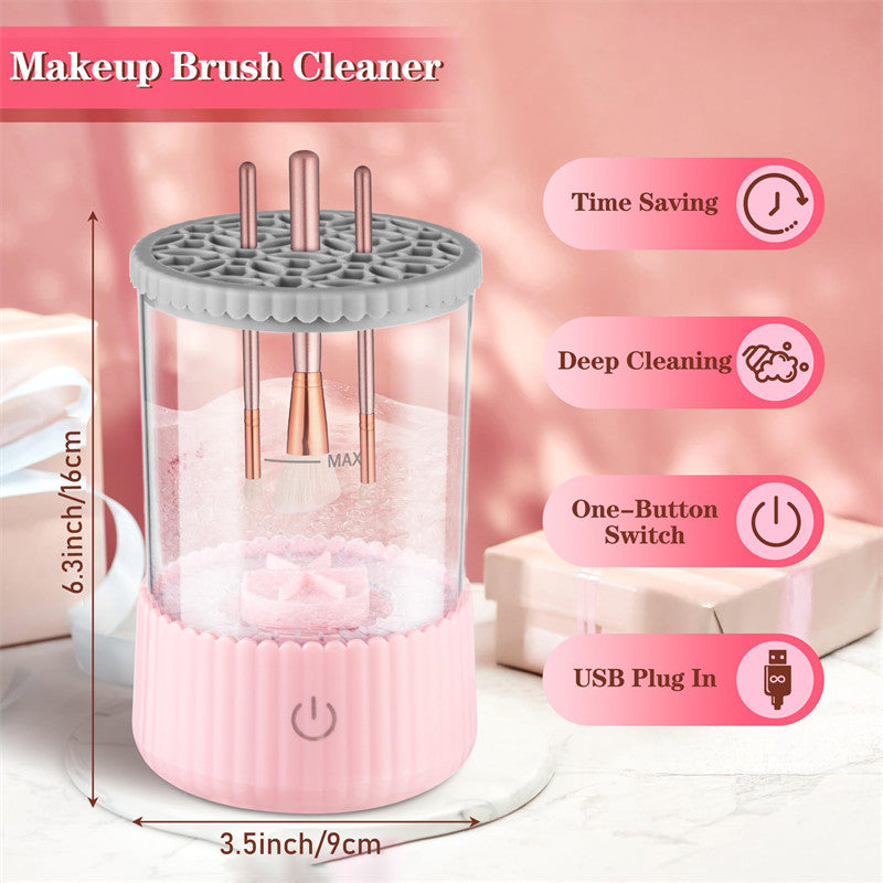 Beakey 2 IN 1 Electric Makeup Brush Cleaner Deep Cleaning All Types of Brushes for Makeup Lovers-Pink