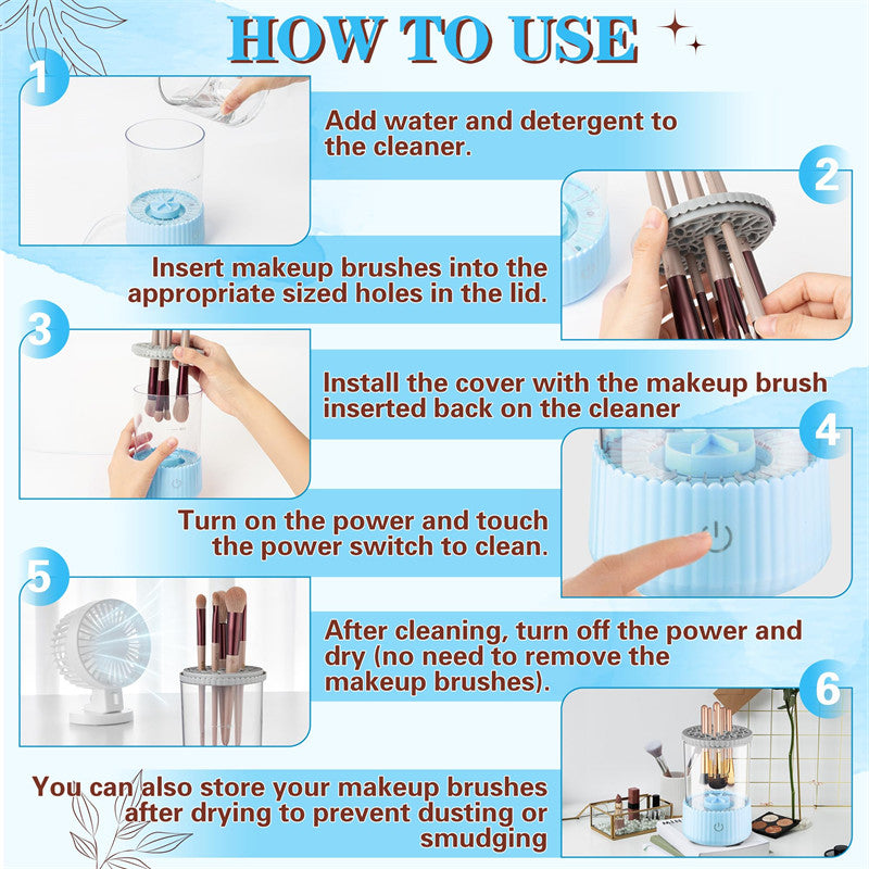 Beakey 2 IN 1 Electric Makeup Brush Cleaner Deep Cleaning All Types of Brushes for Makeup Lovers-Blue