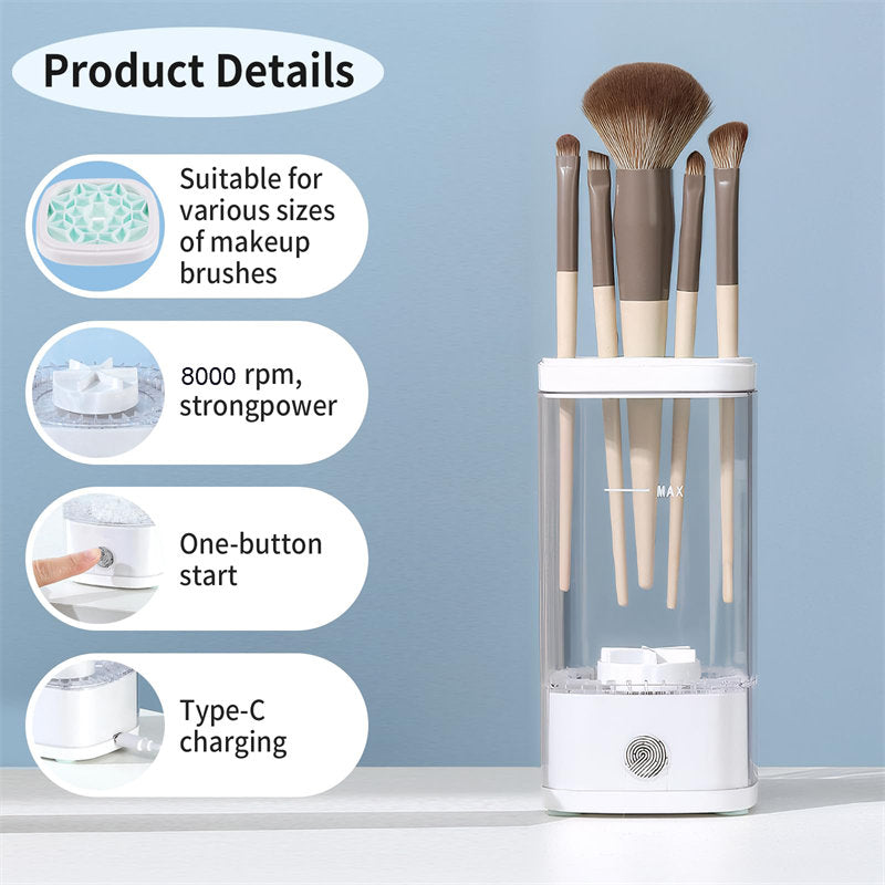 Beakey 2in1 Electric Makeup Brush Cleaner Quick Efficient Cleaner Machine for All Types of Brushes