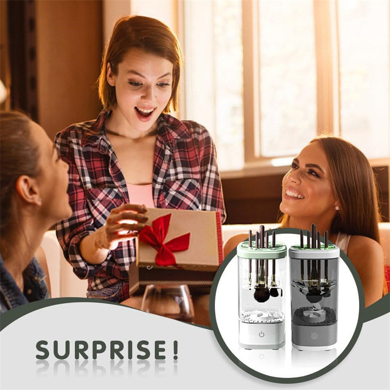 Beakey 3in1 Electric Makeup Brush Cleaner Spinning Washer Drying Sterilizing for Beauty Lovers-Grey