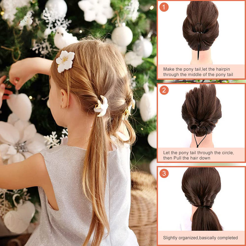 Beakey 4 Pcs French Braid Loop + 2 Pcs Rat Tail Comb for Hair Styling-Black