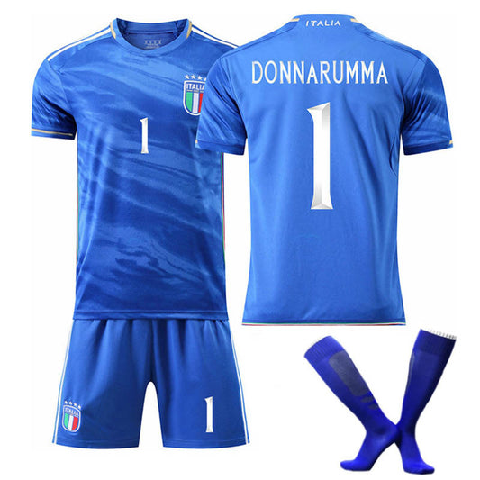 Beakey Italy Home Jersey DONNARUMMA #1 Soccer Jersey Kids Adult 3-Pieces Jersey Kits