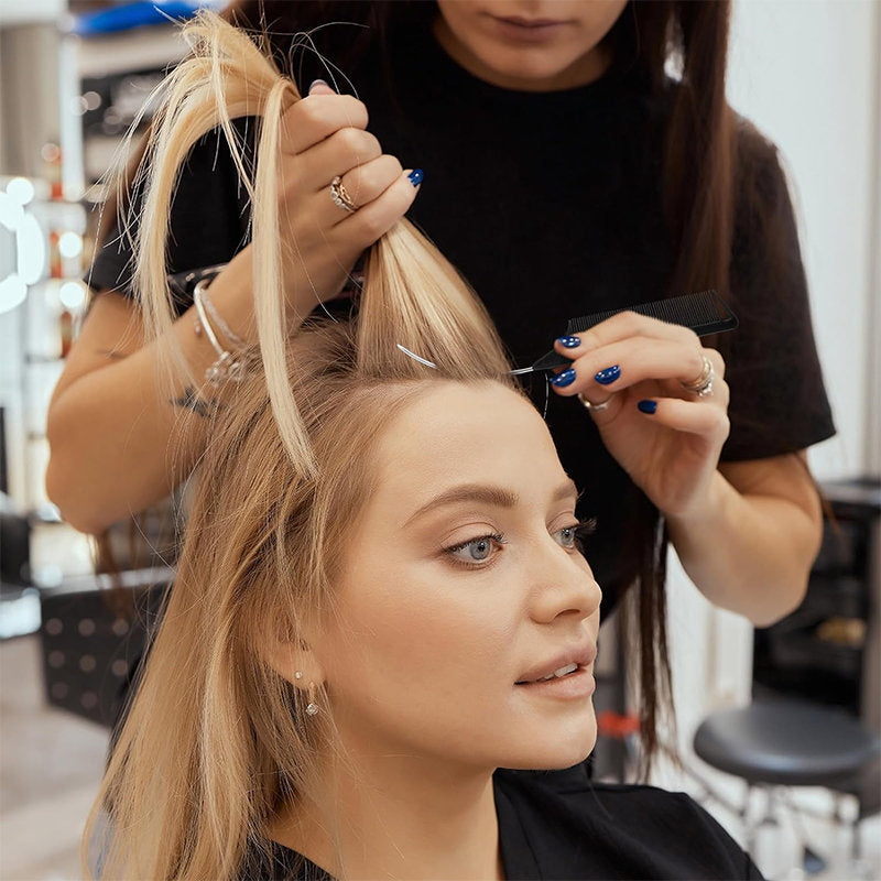 Beakey 8 Pcs C Curved Rat Tail Combs Fine Tooth for Deep Side Parting