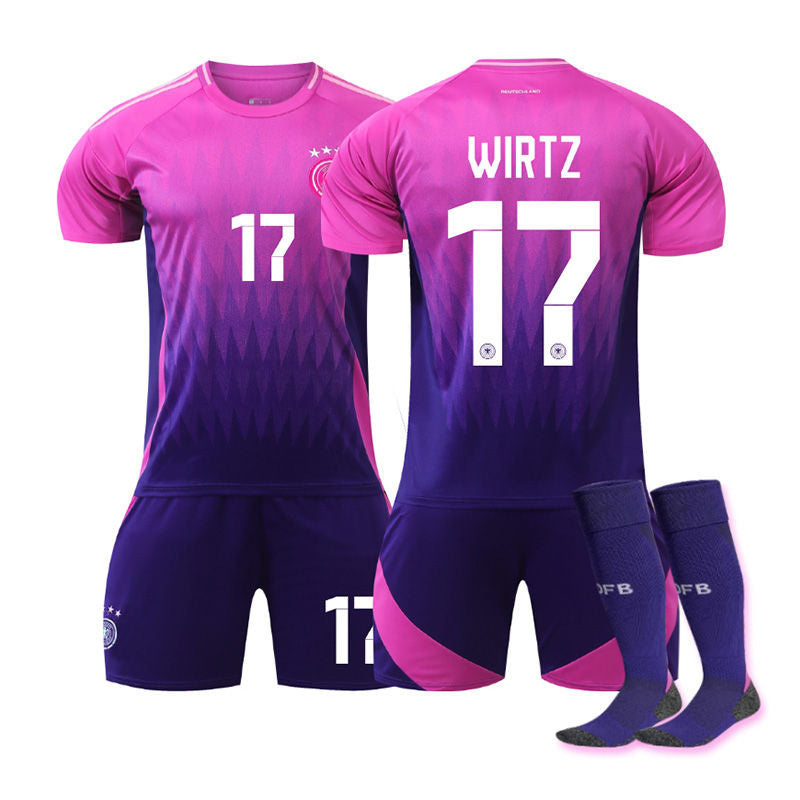 Beakey WIRTZ #17 Germany Away Jersey Soccer Jersey Kit Football T-shirt Set for Adult Kids