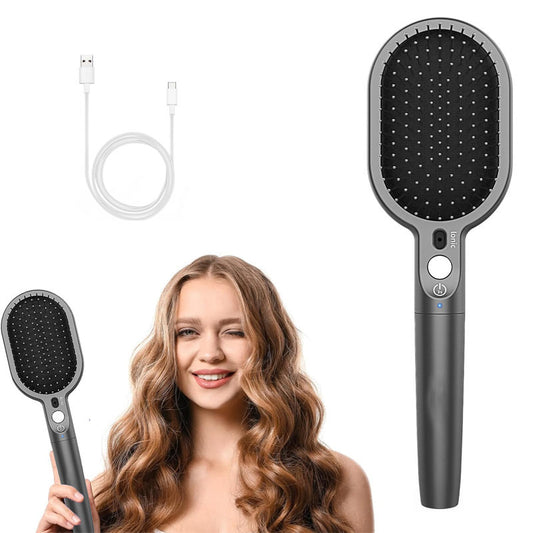 Beakey Vibratio Hair Brush with Negative Ionic for Detangling Frizzy-Black