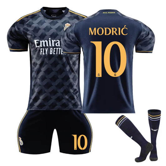 Beakey Real Madrid Away Jersey MODRIC #10 Soccer Jersey Kids Adult 3Pcs Jersey Kits