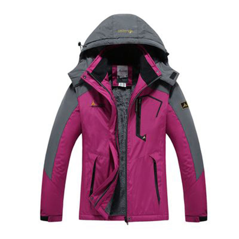 Beakey Womens Winter Coat Fleece Lined Waterproof Snow Ski Jacket Hooded-Purple Red