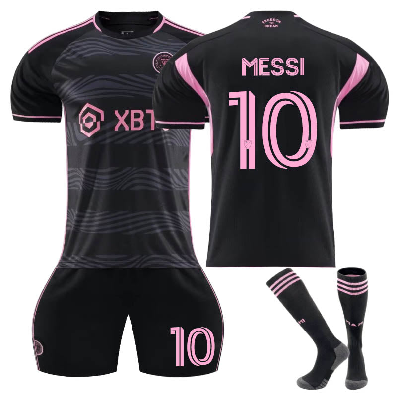 Beakey Inter Miami CF Away Jersey MESSI #10 Soccer Jersey Kids Adult 3Pcs Jersey Kits