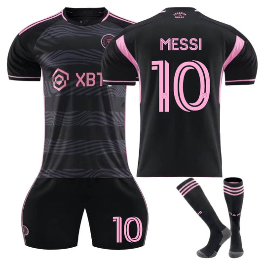 Beakey Inter Miami CF Away Jersey MESSI #10 Soccer Jersey Kids Adult 3Pcs Jersey Kits