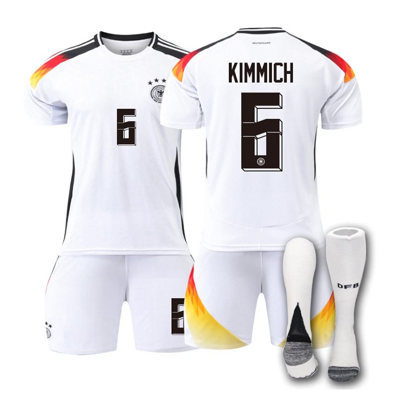 Beakey KIMMICH #6 Germany Home Jersey Soccer Jersey Kit Football T-shirt Set for Adult Kids