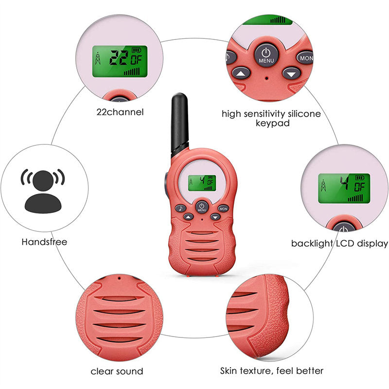 Beakey 3 Pcs Walkie Talkies for Kids 22 Channels Outdoor Adventure Gear