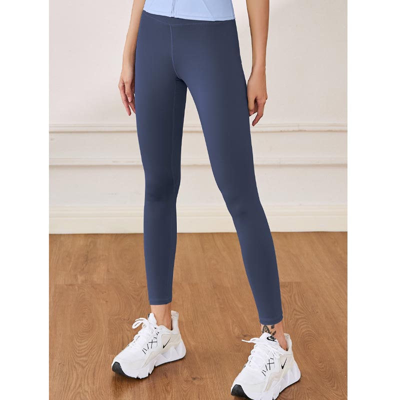 Beakey Womens Fleece Yoga Pant High Waisted Tummy Control Athletic Leggings-Dark Blue