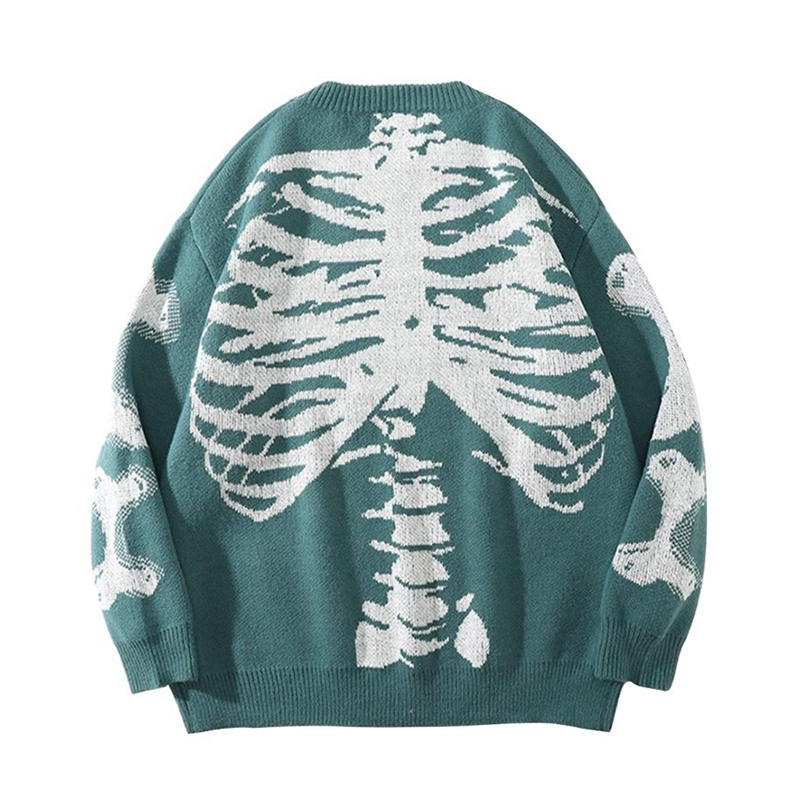Beakey Mens Oversized Sweater Crewneck Long Sleeve Cable Knit Pullover-Blue