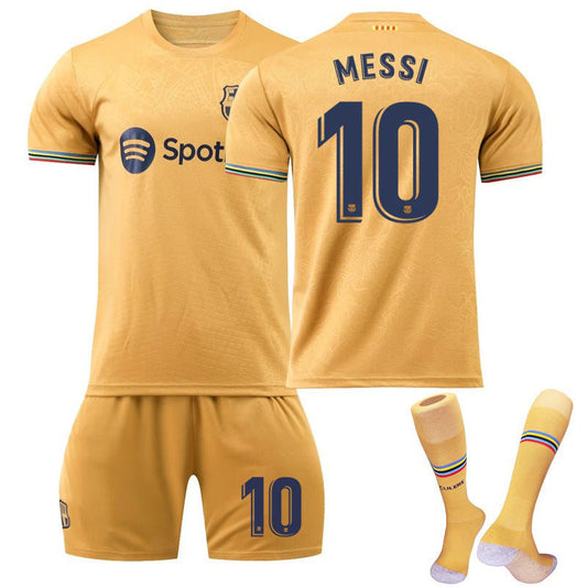 Beakey MESSI #10 Barca Away B-Jersey 2022/23 Soccer B-Jersey Kit Football T-shirt Set For Adult Kids