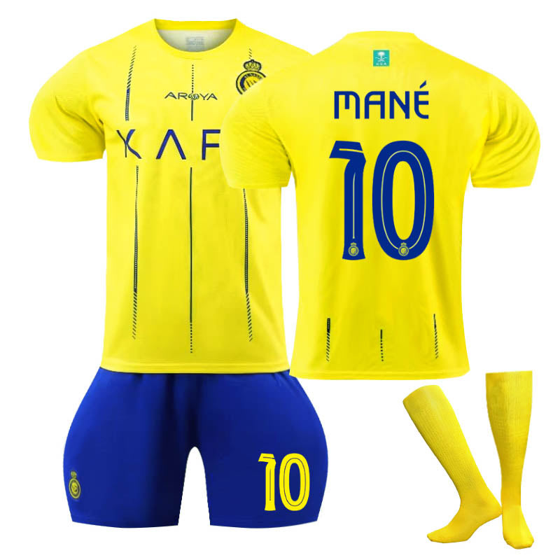 Beakey Al-Nassr FC Home Jersey MANE #10 Soccer Jersey Kids Adult 3-Pieces Jersey Kits