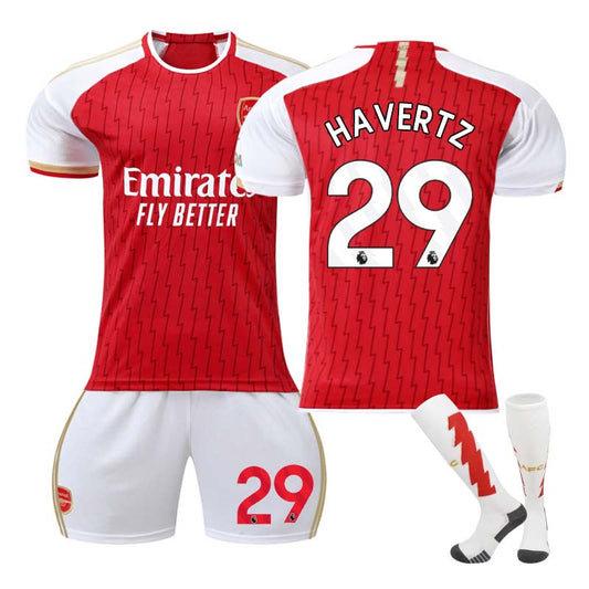 Beakey Arsenal F.C. Away Jersey HAVERTZ #29 Soccer Jersey Kids Adult 3Pcs Jersey Kits