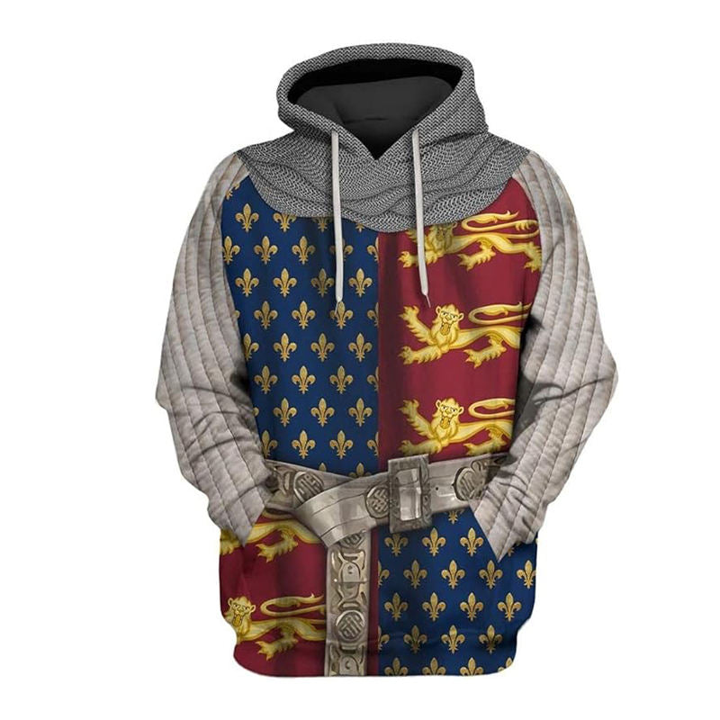 Beakey Medieval Knight Hoodie for Women Men Classic 3D Printed Sweatshirt-I