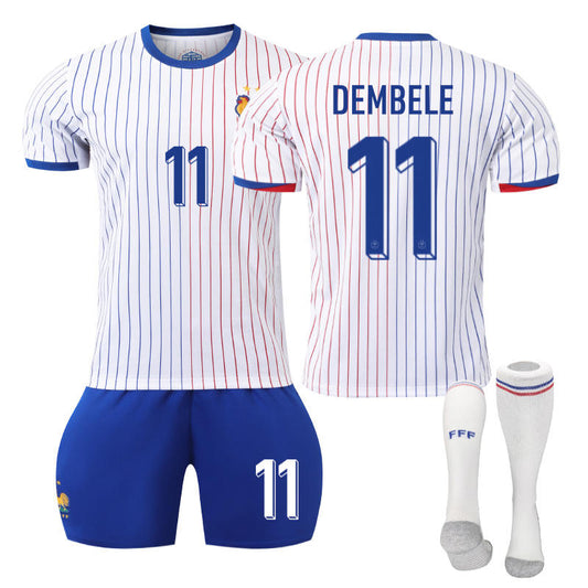 Beakey DEMBELE #11 French Away Jersey Soccer Jersey Kit Football T-shirt Set for Adult Kids