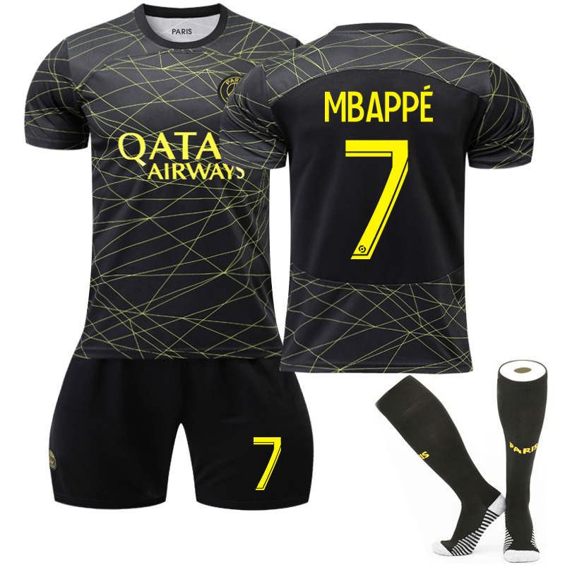 Beakey Paris Third Away Jersey 2022-23 MBAPPE #7 Soccer Jersey Kids Adult 3-Pieces Jersey Kits
