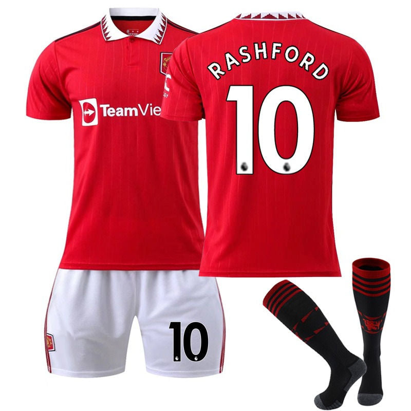 Beakey RASHFORD #10 Manchester United F.C Home B-Jersey 2022/23 Soccer B-Jersey Set For Adult Kids