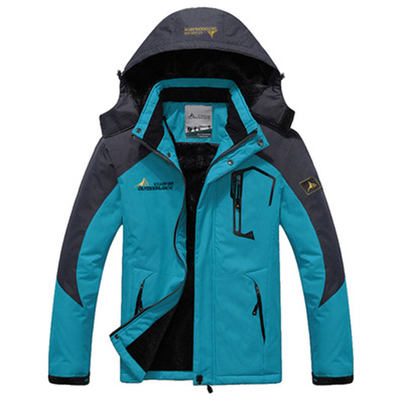 Beakey Mens Winter Coat Fleece Lined Waterproof Snow Ski Jacket with Hood-Blue2
