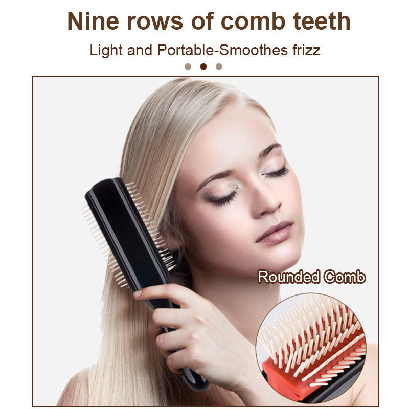 Beakey Wet to Dry Hair Brush 9 Row Anti-Static for Shaping Detangling-Black Purple