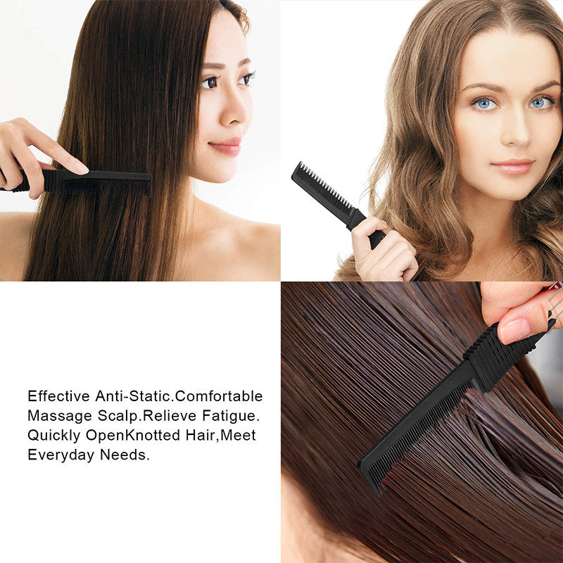 Beakey 3 Pcs Teasing Combs Carbon Fiber with Metal Pins for Hair Styling