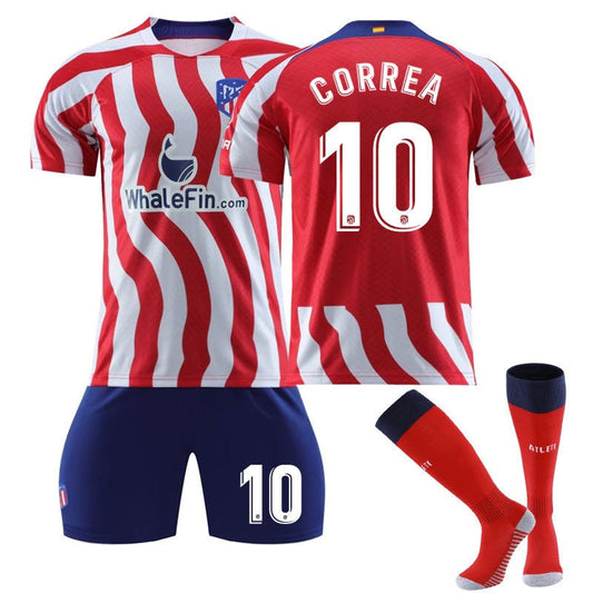 Beakey CORREA #10 Madrid Home Jersey 2022/23 Soccer Jersey Kit Football T-shirt Set For Adult Kids
