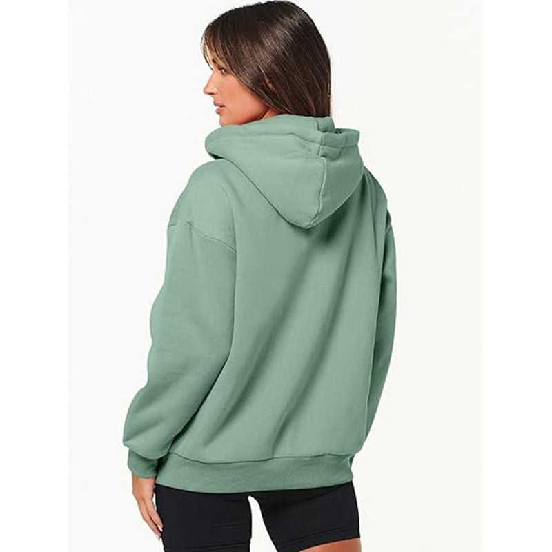 Beakey Womens Zip Up Hoodies with Pockets Y2K Oversized Sweatshirts-Light Green