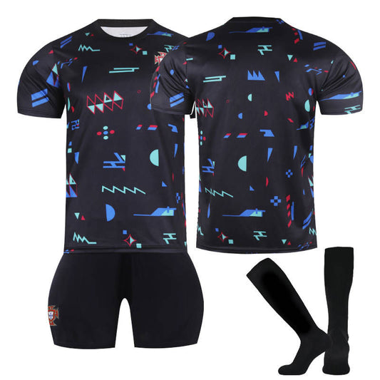 Beakey Portugal Training Clothes Jersey Soccer Jersey Kit Football T-shirt Set for Adult Kids